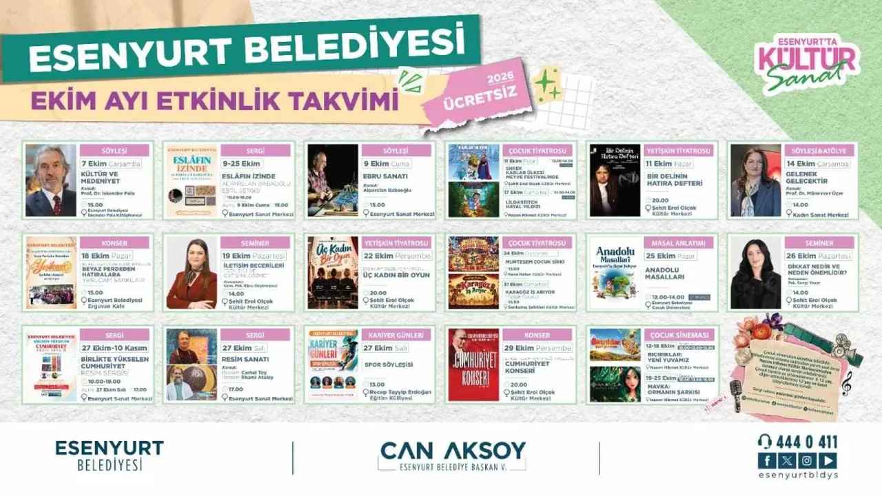 Esenyurt Ekim etkinlikleri: Ücretsiz kültür sanat takvimi