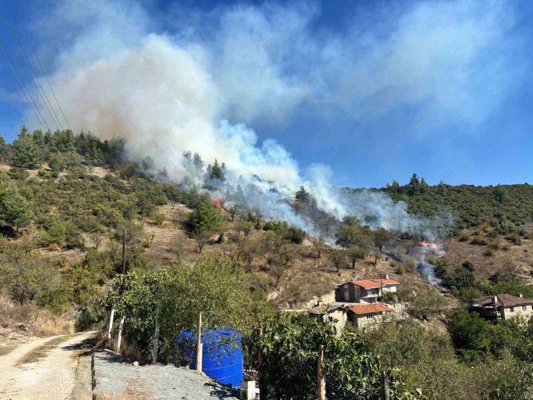 Büyükorhan orman yangınına havadan ve karadan müdahale sürüyor