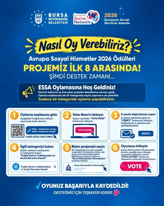 Bursa Engelsiz İstihdam Projesi Avrupa ödüllerinde finalde