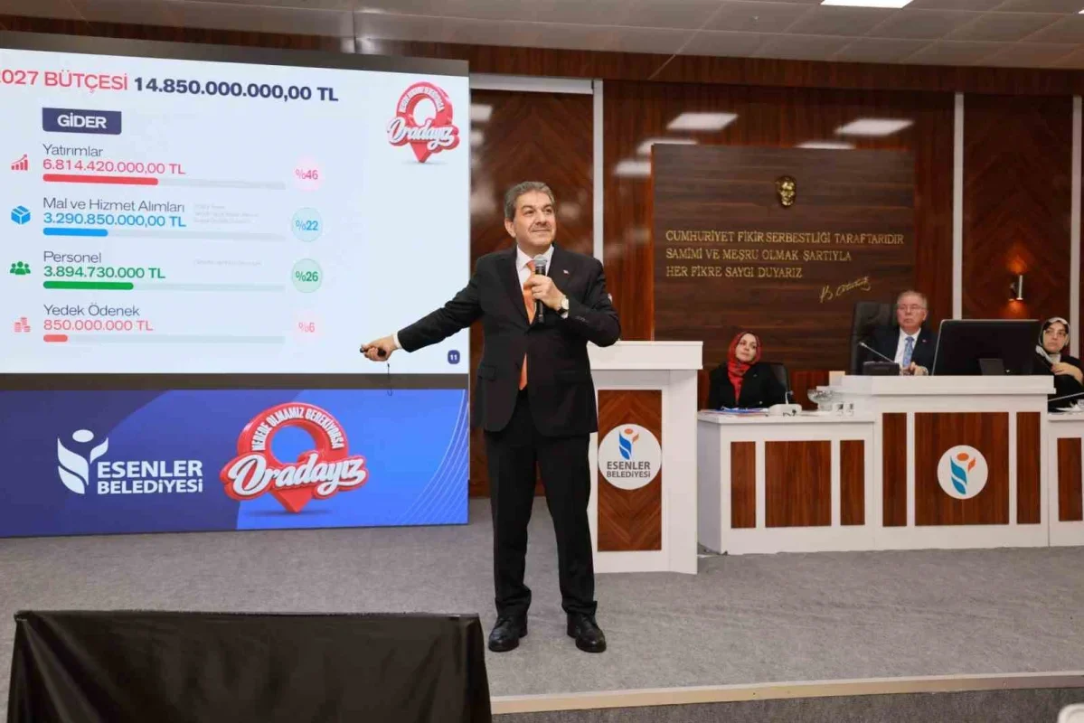Esenler'in 2027 bütçesi 14,85 milyar lira oldu
