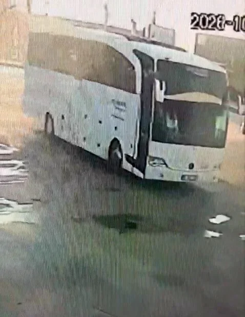 Akhisar kazasındaki tur otobüsünün mola görüntüleri çıktı