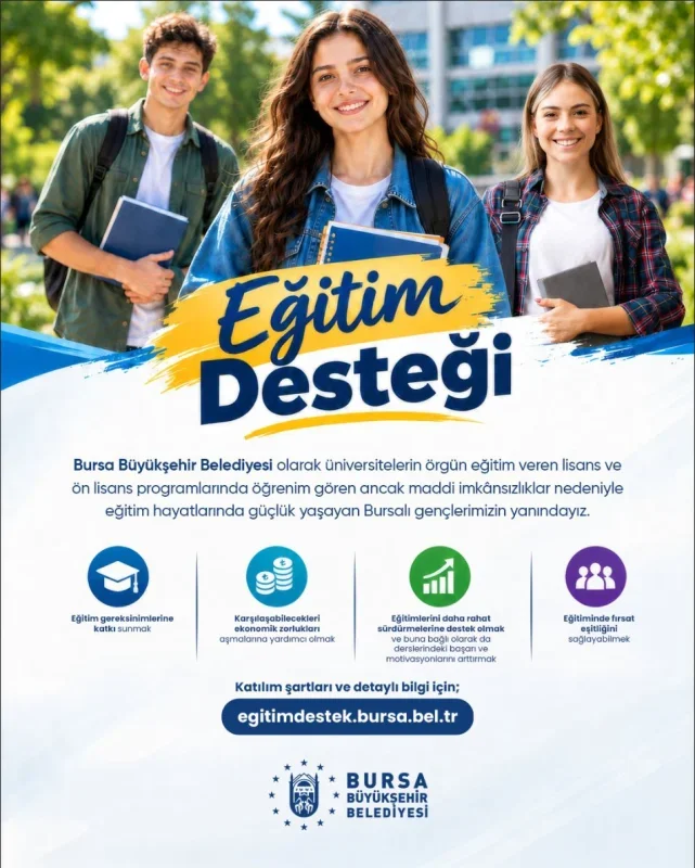 Bursa'da üniversite eğitim desteği başvuruları 19 Ekim'de