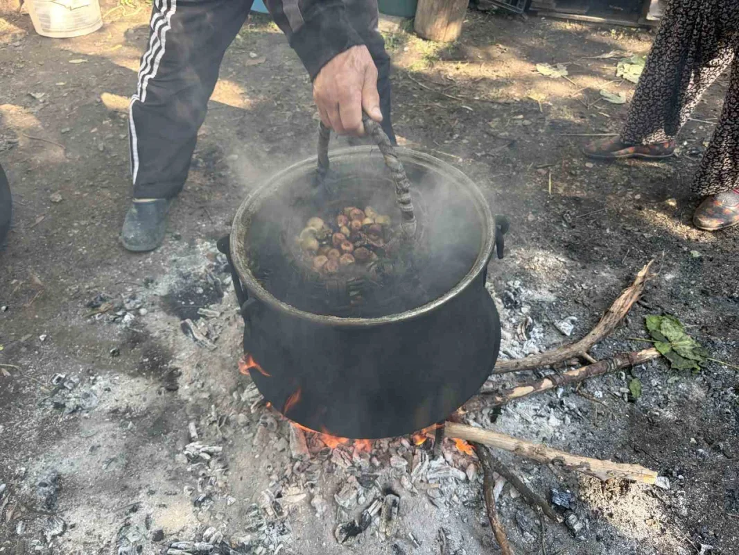 Antalya İbradı'da incirler kekikli suda kışa hazırlanıyor