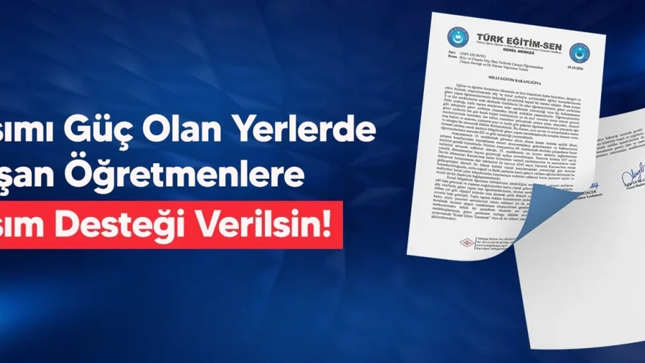 Türk Eğitim-Sen'den öğretmenlere kırsal yol desteği talebi
