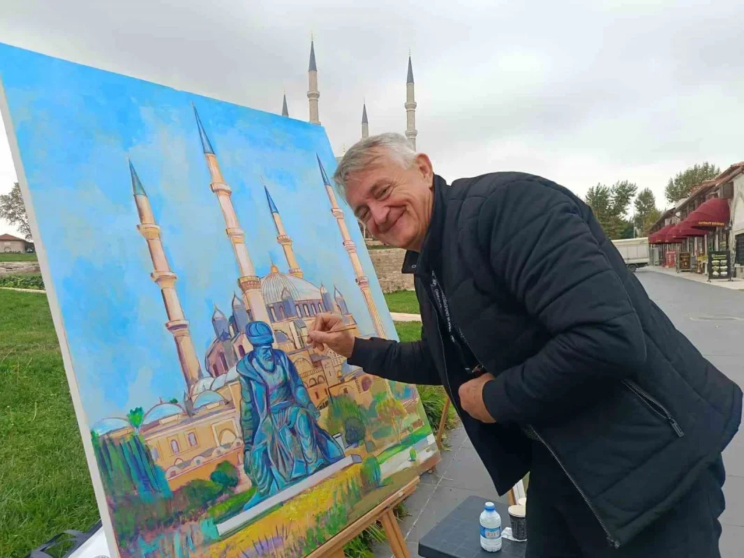 Edirne'de Selimiye Camii ressamlara ilham verdi