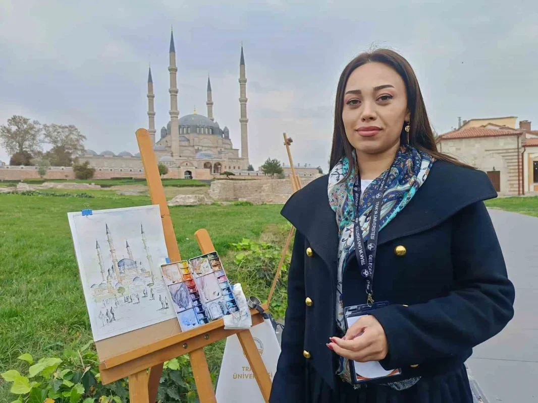 Edirne'de Selimiye Camii ressamlara ilham verdi