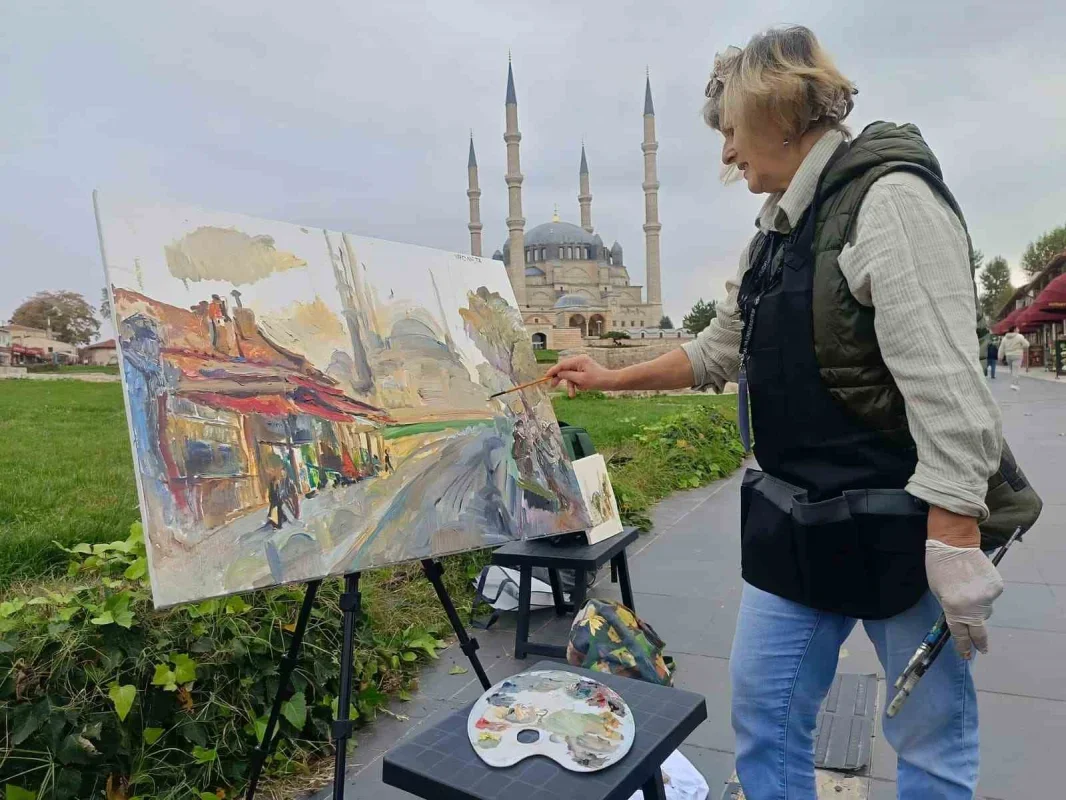 Edirne'de Selimiye Camii ressamlara ilham verdi
