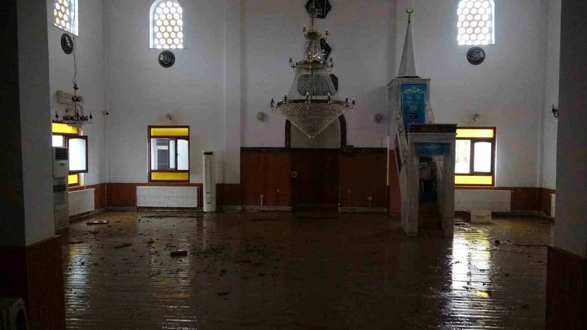 Şile'de taşan dere cami ve villaları su altında bıraktı