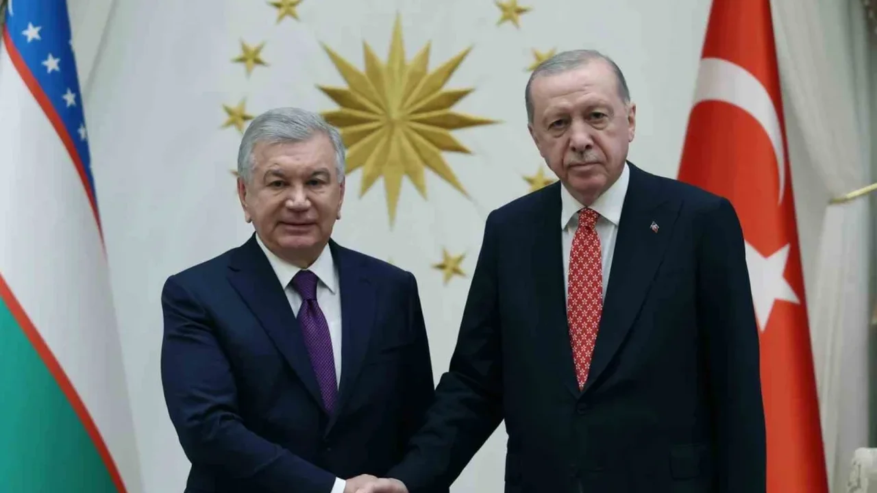 Erdoğan, Özbekistan Cumhurbaşkanı Mirziyoyev'le görüştü