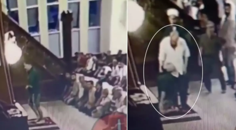 Camide namazla dalga geçti, cemaat haddini bildirdi